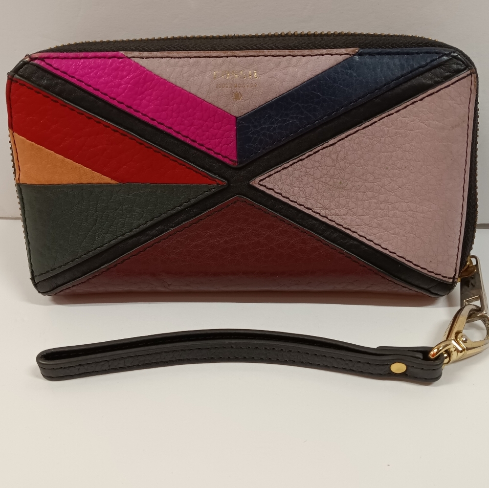 Fossil Colorblock Leather Continental Wallet